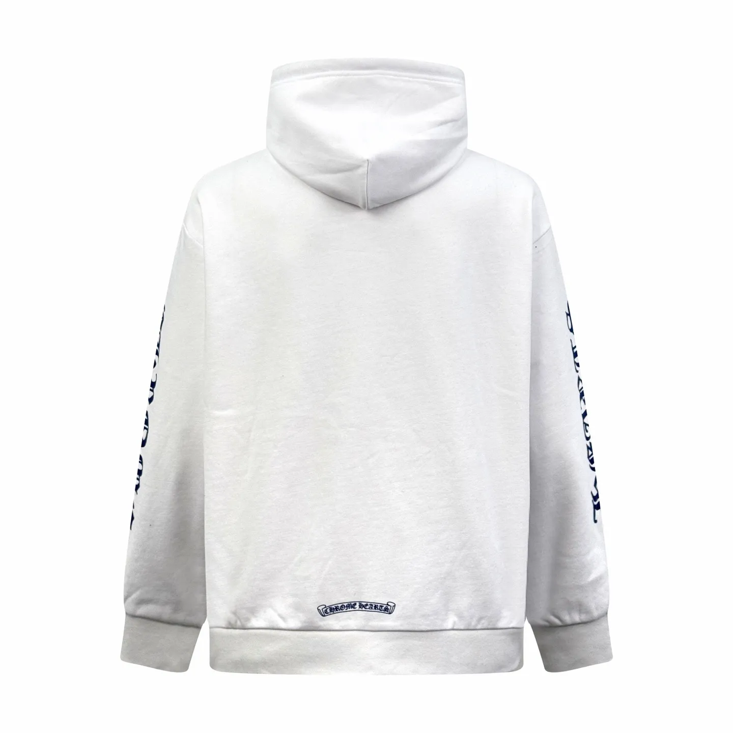 🅿️500 CH Crow Heart 1998 Limited Edition Sanskrit Printed Hooded Sweatshirt. The fabric is made of customized soft cloud-like 100% cotton velvet-like sweatshirt fabric. It is delicate, smooth and comfortable to the skin. It is made of pure white as the base. The indigo lines are neatly split. Western Gothic text is embellished on the chest. It controls the visual focus and extends vertically from the wrist to the shoulder line. It is a magical touch that breaks the monotony of the sweatshirt. The zippered hooded silhouette deconstructs the lazy drape carrying suede. When Gothic fonts meet all-white, it not only retains the coldness of Gothic, but also dissolves the depression of darkness with the purity of white, giving concrete expression to the sweet-cool balance. It unlocks a multi-faceted style and adopts glue printing. The printing has been modified three times with the film screen. Use glue liquid paint to print the pattern on the fabric. The fabric is baked to fix the printing pattern, and the fabric has been washed. It has a better hand feel and texture, is not easy to deform, and is not easy to shrink. Not easy to fade and maintain long-lasting beauty. Size:S-M-L-XL